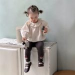 【73-110】トップス 無地 折り襟 フリル ゆったり 女の子 - 画像 (8)