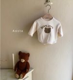 【73-110】パーカー ラウンドネック 長袖 クマ柄 合わせやすい - 画像 (6)