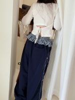 【100-150】Tシャツ 長袖 着やせ 縄結び 無地 合わせやすい - 画像 (10)