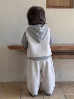 【73-130】ベストorセットアップ 男の子 フード付き 韓国風 - 画像 (6)