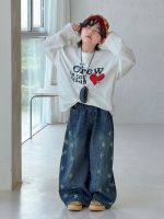 【100-150】Tシャツ ズボン プリント ゆったり デニム 合わせやすい 男の子 - 画像 (6)