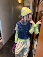 【100-160】レイヤード Tシャツ&ベスト 女の子 ボーダー柄 おしゃれ - 画像 (4)