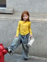 【90-150】長袖Tシャツ 女の子 アメリカン風 アルファベット - 画像 (11)