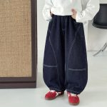 【90-160】ボトムス 男の子 デニム アップリケ トレンド - 画像 (6)