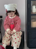 【73-110】パーカー ズボン イチゴ柄 ストライブ 女の子 - 画像 (3)