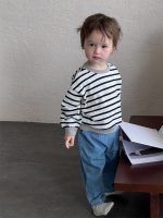 【73-100】パーカー ラウンドネック 長袖 ストライブ カジュアル 男の子 - 画像 (2)