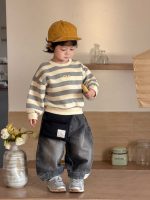 【73-110】パーカー ラウンドネック 長袖 ストライブ シンプル 男の子 - 画像 (5)