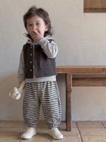 【73-100】ベストorセットアップ 男の子 ボーダー柄 カジュアル - 画像 (5)
