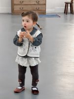 【73-110】ベスト トップス レギンス ニット ドット柄 女の子