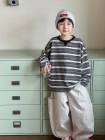 【90-160】Tシャツ ラウンドネック 長袖 ストライブ 配色 男の子 - 画像 (4)