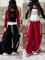 【100-150】Tシャツ 長袖 配色 レトロ 女の子