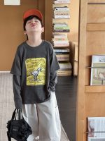 【90-160】Tシャツ フェイク 切り替え 長袖 プリント 男の子 - 画像 (5)