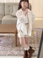 【100-150】カーディガン 韓国風 ハート柄 ゆったり 合わせやすい 女の子 - 画像 (5)