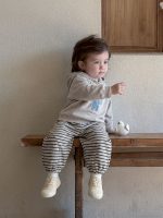 【73-100】ベストorセットアップ 男の子 ボーダー柄 カジュアル - 画像 (3)