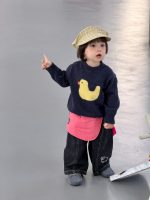 【73-110】セーター ズボン アヒル柄 長袖 デニム カワイイ 男の子 - 画像 (3)