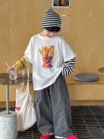 【90-160】長袖Tシャツ 男の子 レイヤード プリント 合わせやすい - 画像 (3)