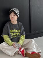 【90-160】Tシャツ フェイク 切り替え 長袖 配色 カジュアル 男の子 - 画像 (3)