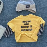 【80-130】長袖Tシャツ 女の子 レイヤード 英字 - 画像 (8)