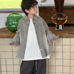 【90-160】アウター デニム 折り襟 無地 長袖 ゆったり 男の子 - 画像 (7)