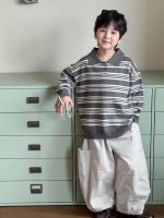 【90-160】セーター 折り襟 ストライブ ニット カジュアル 男の子 - 画像 (6)