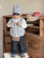 【73-110】ベスト Tシャツ ズボン チェック柄 プリント デニム 男の子 - 画像 (5)