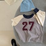 【80-130】長袖Tシャツ 女の子 ラグラン 数字柄 - 画像 (9)