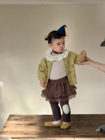 【73-110】カーディガン トップス ズボン ニット レースネック 女の子 - 画像 (8)