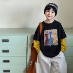 【90-160】長袖Tシャツ 男の子 レイヤード ネコ プリント - 画像 (8)