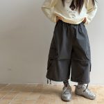 【100-170】パンツ 女の子 ゆったり 無地 ウォッシュド - 画像 (8)