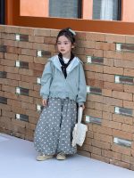 【100-150】トップスorパンツ 女の子 フード付き ドット柄 カジュアル - 画像 (6)
