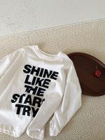 【100-150】Tシャツ ラウンドネック 長袖 プリント 合わせやすい - 画像 (6)