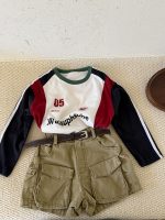 【100-150】Tシャツ 配色 切り替え ラウンドネック 長袖 カジュアル 女の子 - 画像 (6)