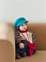 【73-110】セーター ズボン 切り替え ストライブ デニム 男の子 - 画像 (5)