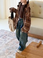 【100-150】ズボン デニム ゆったり レトロ 女の子 - 画像 (4)