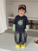 【73-110】Tシャツ プリント フェイク 切り替え 長袖 カジュアル 男の子 - 画像 (6)