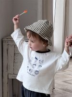 【73-110】Tシャツ ラウンドネック 長袖 合わせやすい 男の子 - 画像 (9)