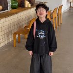 【90-160】パーカー フード付き プリント ゆったり カジュアル 男の子 - 画像 (2)