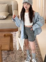 【100-150】カーディガン 韓国風 ハート柄 ゆったり 合わせやすい 女の子 - 画像 (3)