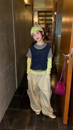 【100-160】レイヤード Tシャツ&ベスト 女の子 ボーダー柄 おしゃれ - 画像 (7)