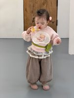 【73-110】パーカー ズボン フリル チェック柄 長袖 女の子 - 画像 (6)