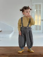 【73-110】セーター サロペットパンツ チェック柄 合わせやすい 女の子 - 画像 (4)