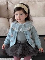 【73-110】ニットアウター トップス スカート 長袖 女の子 - 画像 (4)