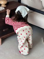 【73-110】パーカー ズボン イチゴ柄 ストライブ 女の子 - 画像 (5)