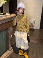 【100-160】パンツ 女の子 カジュアル フリル 付け裾 - 画像 (3)