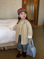 【80-130】トレンチコート 女の子 ミドル丈 襟付き シンプル カジュアル - 画像 (3)