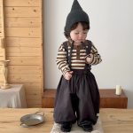 【73-120】トップスorパンツ 男の子 ボーダー柄 ゆったり 韓国風 - 画像 (3)