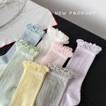 【GOODS】ハイソックス 無地 フリル メッシュ - 画像 (3)