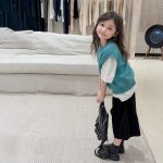 【100-170】ベスト 女の子 無地 シンプル 韓国風 - 画像 (7)