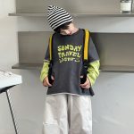 【90-160】Tシャツ フェイク 切り替え 長袖 配色 カジュアル 男の子 - 画像 (7)