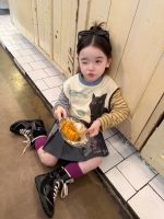 【90-140】長袖Tシャツorスカート 女の子 韓国風 カートゥーン レイヤード風 - 画像 (2)